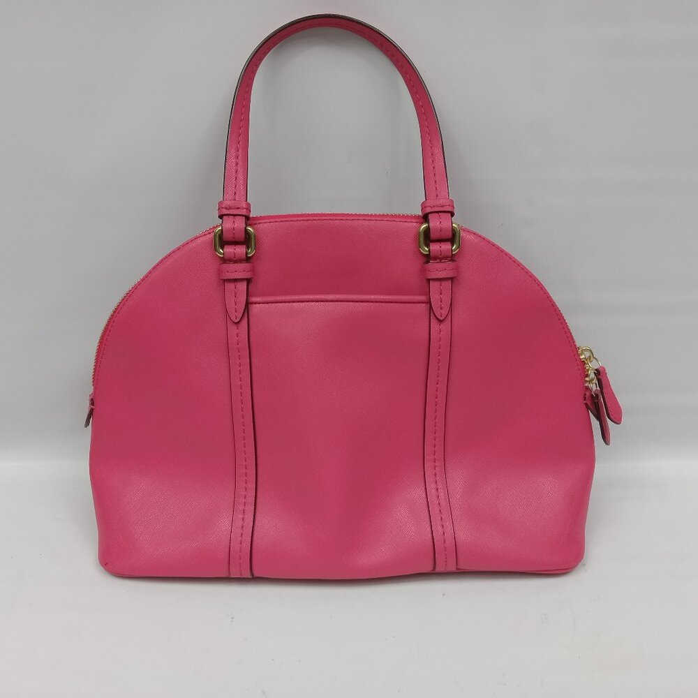Coach Peyton Leather Cora Domed Satchel Bag M1381-F25671 - Picture 3 of 11